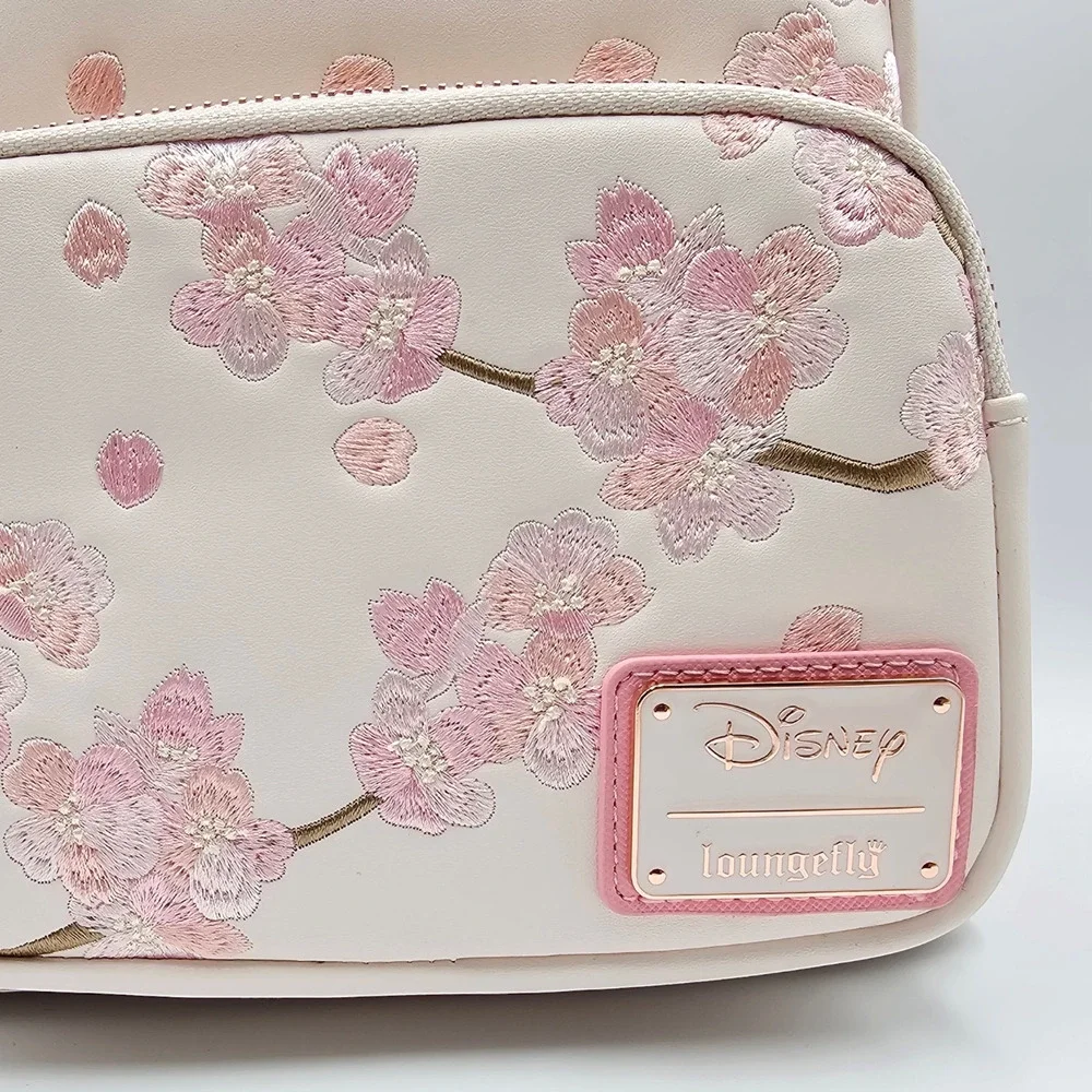 Loungefly Disney Minnie Mouse Cherry Blossom Ears Pink Mini Backpack New - Picture 6 of 7